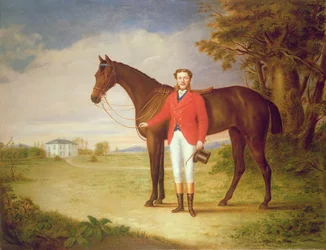 Ritratto di un gentiluomo con il suo cavallo, c.1840